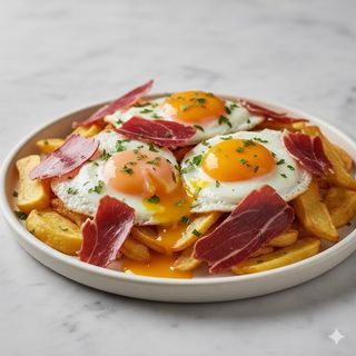Huevos Rotos Con Jamón Ibérico
