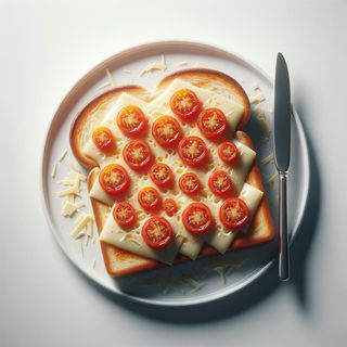 Tosty zapiekane z serem i pomidorem 2szt