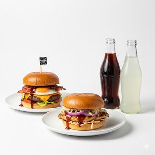 Oferta Hamburguesa Coffee Bus + Hamburguesa De Pollo Bbq + 2 Bebidas