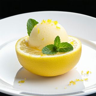 Cytryna z sorbetem cytrynowym i miętą 230 g