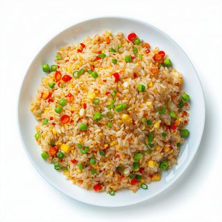 Arroz frito del campo con soja
