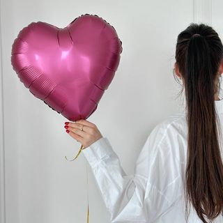 Серце фольговане рожеве матове , 42 см 