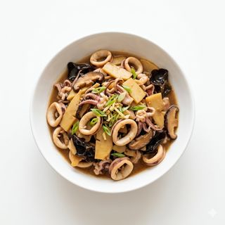 Calamares Con Bambú Y Setas Chinas