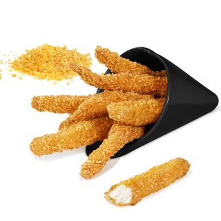 Tiras de pollo (6 uds.) y patatas fritas