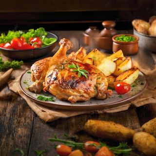 1/2 Pollo Asado Con Arroz