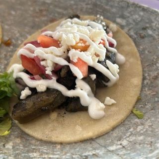 Taco vegetariano nopales y queso fresco 