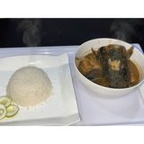 Full catfish pepper soup with steamed rice