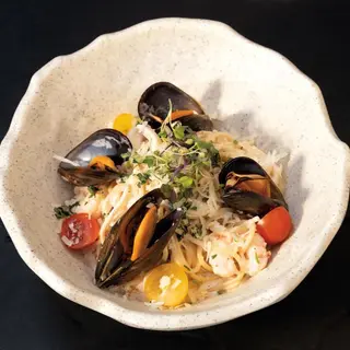 Espaguetis con mariscos