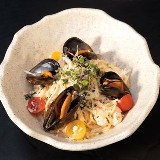 Espaguetis con mariscos