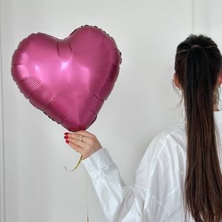 Серце фольговане рожеве матове , 42 см 