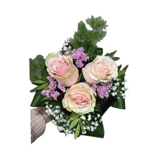 Bouquet de 3 rosas cor de rosa 