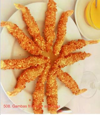 Gambas Frita com Amêndoas