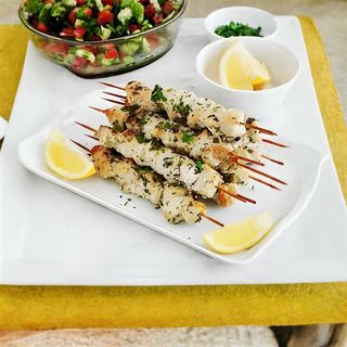 Brochettes de poulet à l'ail et citron