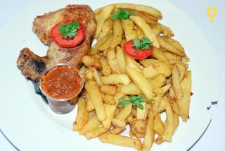 Frites avec Poulet
