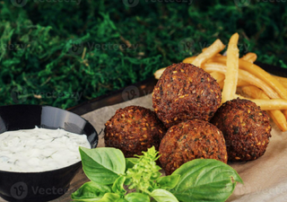 Menú de plato falafel