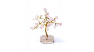 Kwarc Różowy 8cm - Drzewko z Kamieniami Szlachetnymi