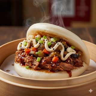 Bao bun con stracotto di maiale cotto 1 pezzo
