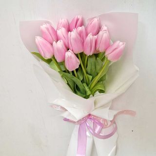 Buchet 15 lalele roz