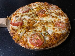 Tomato and Cheese Naan pizza