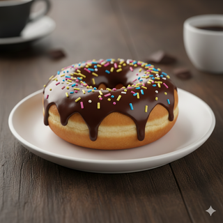 Donut com Cobertura de Chocolate