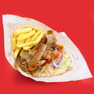 kebab De Ternera solo carne patatas y salsa