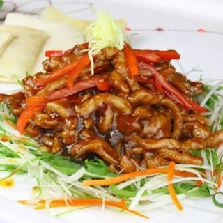 Tiras De Carne De Cerdo Con Salsa Barbacoa