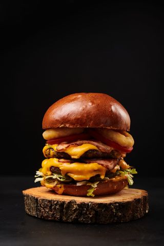 Double meet with fries and sos burgatore