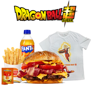 Menu Duo Bacon Cheddar Super Saiyan Grande Com T-Shirt
