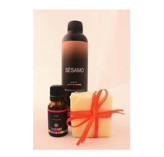 Pack Spa Amor (Aceite de sésamo, secreto amor y barra de masaje)