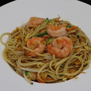 162 Spaghetti saltato con gamberi