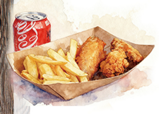 Alitas De Pollos Fritas Combinados (4 Uds.)