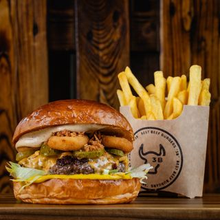 Burger Nowy York + frytki