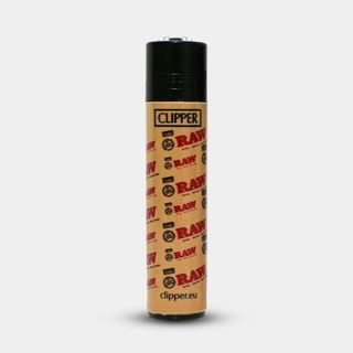 Isqueiro Clipper Raw Castanho C/ Logos Vermelhos