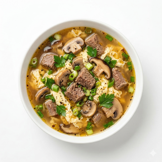 Supa de vita cu ciuperci si ou