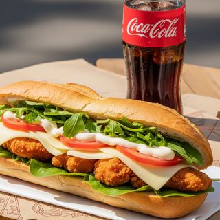 Baguette pollo fritto menù