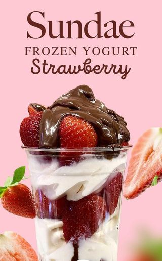 Sundae Frozen Yogurt Strawberry