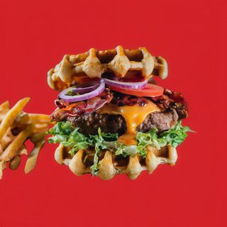 Vegetarian waffle burger