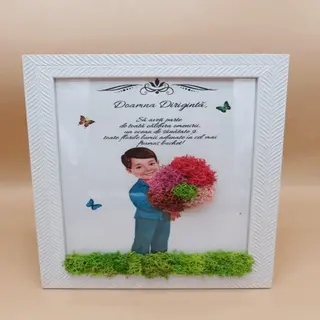 Tablou cu licheni doamna diriginta baiat - 15x20