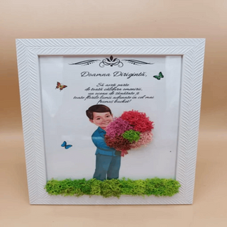 Tablou cu licheni doamna diriginta baiat - 15x20