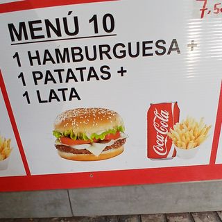 Menu 10+Hamburger Pollo o Ternera +ptata +Latas