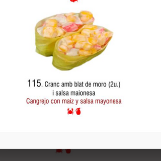 115. Surimi maíz y salsa mayonesa 