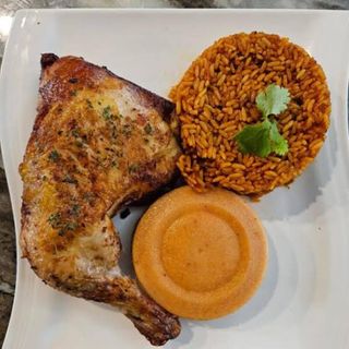 Jollof Rice + Moi Moi and Chicken Combo