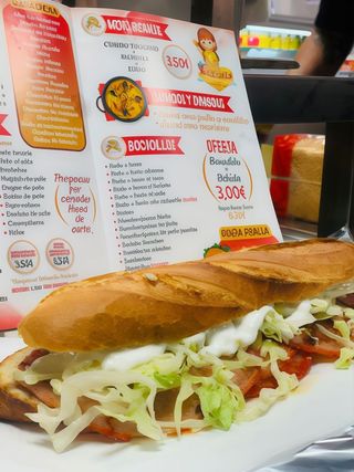 Bocadillo de forruño SIN/cebolla