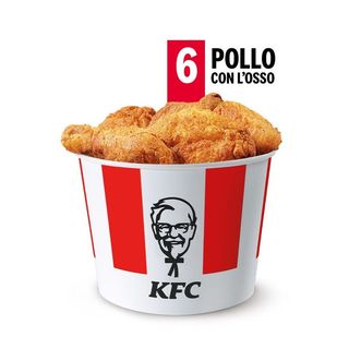 Bucket 6 Pezzi di pollo con l'osso