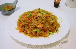 Spaghetti riso con gamberi 