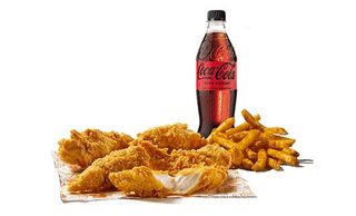 Menú Tiras De Pollo Con Patatas Y Bebida