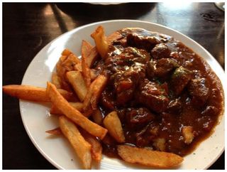 Chips and pan fried Beef