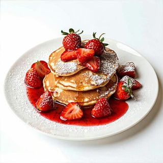 Pancakes con topping ala fragola