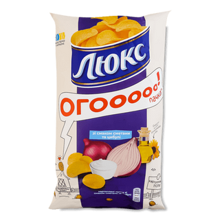 Чипси Люкс картопляні зі смаком сметани та цибулі (170г)