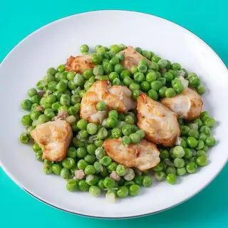 Bocconcini di Pollo con Prosciutto e Piselli